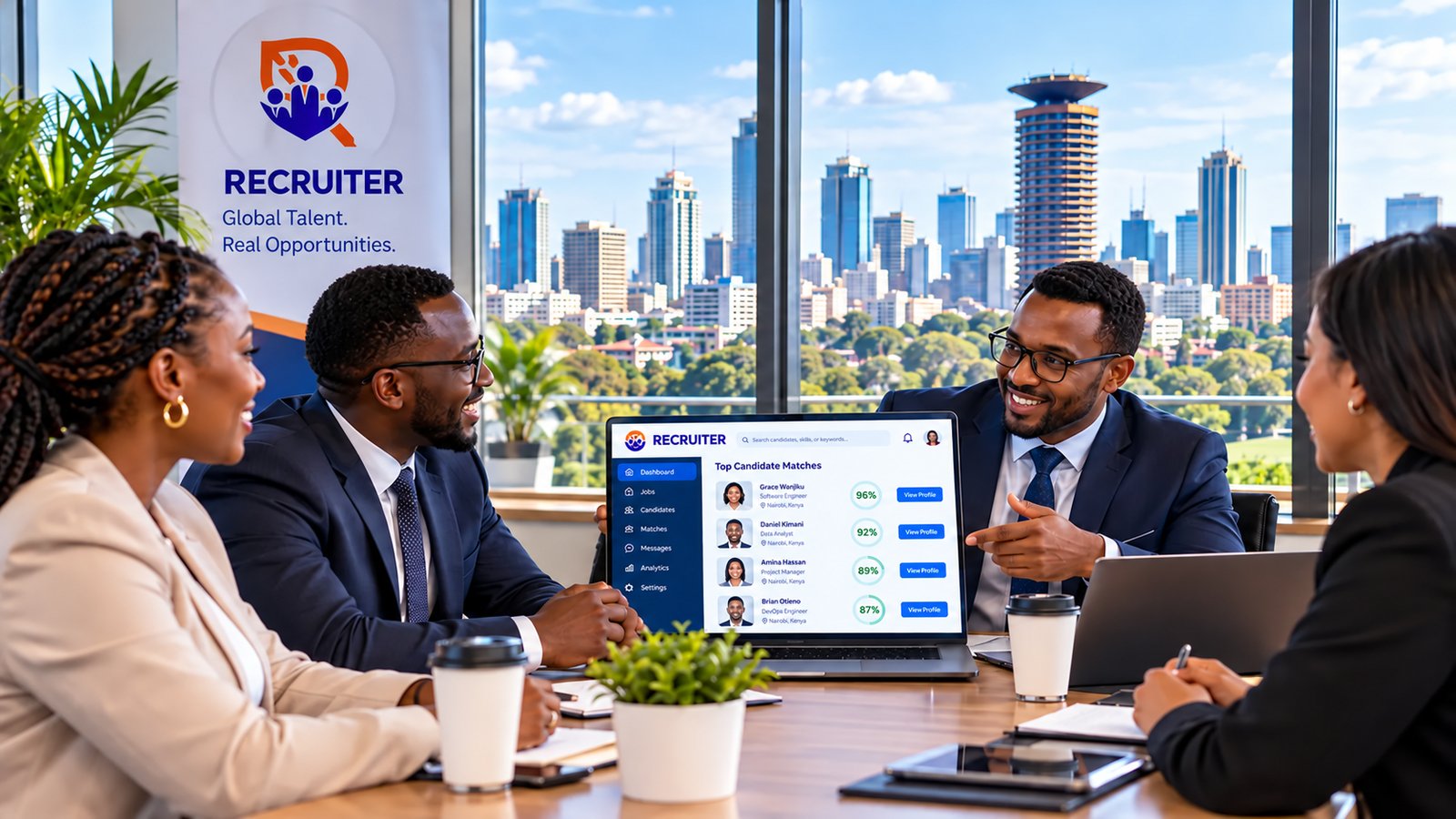 A recruiter reviewing candidate information securely
